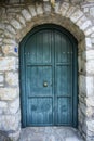 Closed Old vintage wood Door with door lock Royalty Free Stock Photo