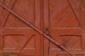 closed old vintage wooden door Royalty Free Stock Photo