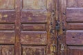 closed old vintage wooden door Royalty Free Stock Photo