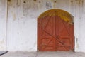 closed old vintage wooden door Royalty Free Stock Photo