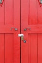 Closed old wooden red door Royalty Free Stock Photo