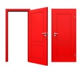 Closed and Open Doors Isolated Royalty Free Stock Photo