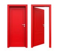 Closed and Open Doors Isolated Royalty Free Stock Photo