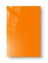 Closed orange blank book isolated on white Royalty Free Stock Photo