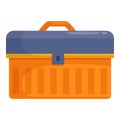 Closed orange plastic toolbox for repairing holding instruments Royalty Free Stock Photo