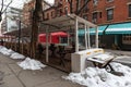 Closed Outdoor Dining Structure in Nolita of New York City during Winter and the Covid 19 Pandemic