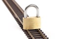 Padlock on Rails Royalty Free Stock Photo