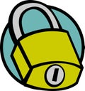 closed padlock vector illustration Royalty Free Stock Photo