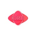 Closed pink vector board sign illustration