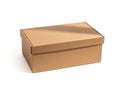 Closed plain cardboard box on white background Royalty Free Stock Photo