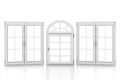 Closed plastic windows on white Royalty Free Stock Photo