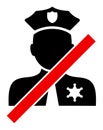 Closed Police Officer - Vector Icon Illustration Royalty Free Stock Photo