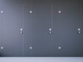 Closed public toilet cubicles with dark doors. 3d rendering Royalty Free Stock Photo