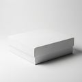 A Closed White Rectangular Gift Box with a Lid on a White Background present packaging Royalty Free Stock Photo
