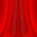 Closed red curtain. Realistic vector illustration Royalty Free Stock Photo