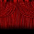 Closed red curtains Royalty Free Stock Photo