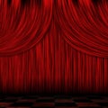 Closed red curtains Royalty Free Stock Photo