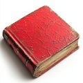 A closed red hardcover book rests on a pristine white surface, embodying the quiet potential of literary depth, learning Royalty Free Stock Photo