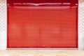 Red metal shutter garage door at home Royalty Free Stock Photo