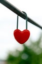 The closed red padlock in the form of heart Royalty Free Stock Photo