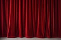 closed red velvet curtains on a theater stage Royalty Free Stock Photo