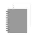 Closed refillable disc bound notebook with white paper sheet, mockup