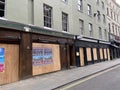 Closed restaurants and bars on Old Compton Street, London during lockdown 2020 Royalty Free Stock Photo