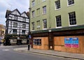 Closed restaurants and pubs on Old Compton Street, Soho, London 2020 during lockdown Royalty Free Stock Photo