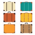 Closed retro vintage suitcases