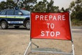 Closed Road near Bicheno at the massive Bush Fire in Tasmania