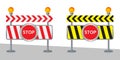 Closed road sign for barrier Construction marking Stop Royalty Free Stock Photo