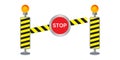 Closed road sign for barrier Construction marking Stop Royalty Free Stock Photo