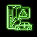 closed road warning neon glow icon illustration