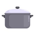 Closed saucepan icon cartoon vector. Soup kitchen pot