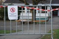 Closed schoolhouse and compound due to CORVID 19 coronavirus in Switzerland