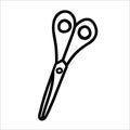 Closed scissors vector doodle hand drawn illustration isolated on white Royalty Free Stock Photo