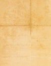 Closed seamless image of old yellowed sheet of paper with dark spots and a facsimile of the inscription. Royalty Free Stock Photo