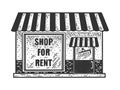 Closed shop for rent sketch vector illustration