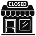 Closed Shop Sign in Black and White Royalty Free Stock Photo