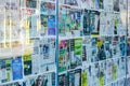 Closed Shop Or Store Window Covered With Newspapers During Covid-19 Coronavirus Lockdown