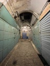 Closed shops of the Jerusalem old city on October 23, Israel