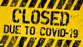 Closed sign,business shutdown symbol, covid-19,corona virus epidemic, grungy vector illustration