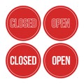 CLOSED. We Are Closed Sign - Closed retail store red vector illustration symbol