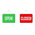 Closed sign for door. flat style. Vector illustration,open sign,plate,text Royalty Free Stock Photo