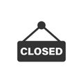 Closed sign icon in flat style. Accessibility vector illustration on white isolated background. Message business concept Royalty Free Stock Photo