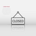 Closed sign icon in flat style. Accessibility vector illustration on white isolated background. Message business concept Royalty Free Stock Photo