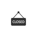 Closed sign icon in flat style. Accessibility vector illustration on white isolated background. Message business concept Royalty Free Stock Photo