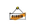 Closed sign icon on white background in vector illustration Royalty Free Stock Photo