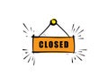 Closed sign icon on white background in vector illustration Royalty Free Stock Photo