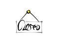 Closed sign icon on white background in vector illustration Royalty Free Stock Photo